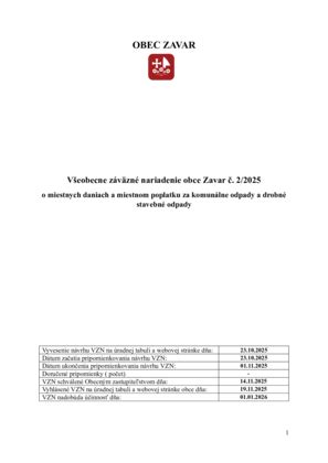 Prehľad VZN o poplatkoch za odpady v Senici