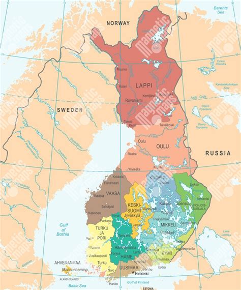 Mapa Fínska a EÚ