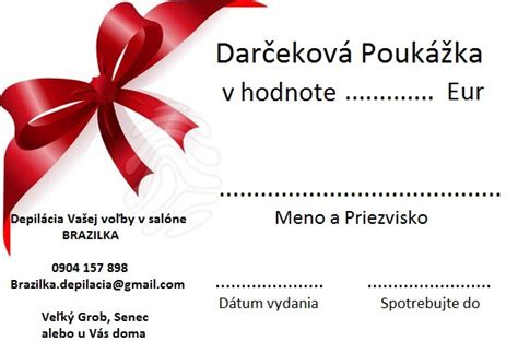 Ilustračný obrázok darčekového poukazu