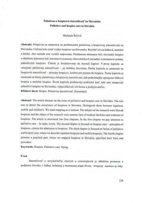 Hospicová starostlivosť na Slovensku