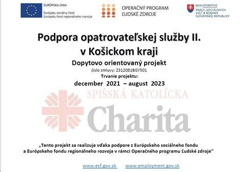 Tabuľka s prehľadom kľúčových informácií o projekte Podpora opatrovateľskej služby v meste Tvrdošín