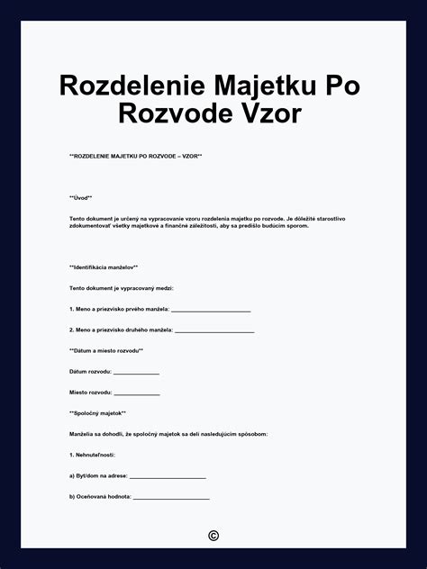 Rozdelenie majetku po rozvode