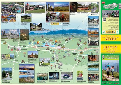 Mapa regiónu Liptov s vyznačenými termálnymi aquaparkami