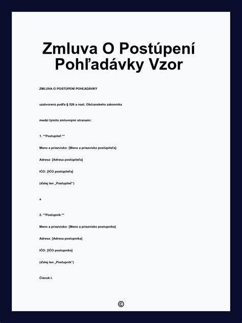 Ilustrácia postúpenia pohľadávky
