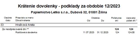 Diagram znázorňujúci prípady krátenia dovolenky