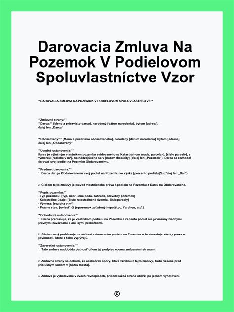 Zmluvné dojednania v podielovom spoluvlastníctve