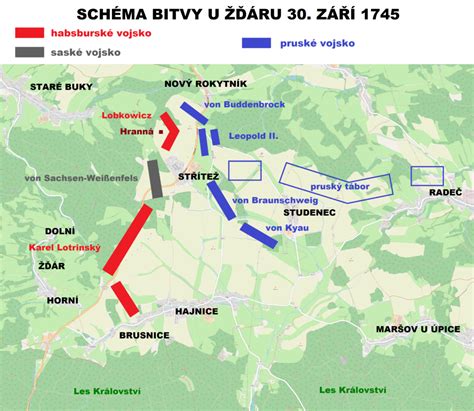 Bitka pri Kreščaku, strategická mapa