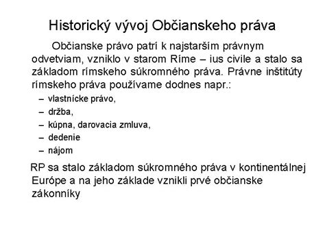 Historický vývoj občianskeho práva na Slovensku