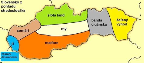 Mapa Slovenska s vyznačenými telefónnymi predvoľbami jednotlivých oblastí