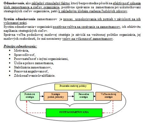 Systém odmeňovania zamestnancov