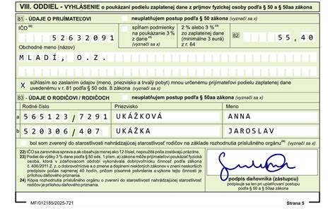 Vzor formulára S1/E106