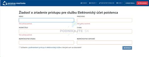 Screenshot Elektronického účtu poistenca (EUP) s možnosťou zmeny adresy