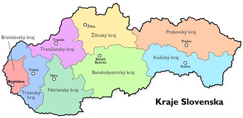 Mapa Slovenska s prevalenciou roztrúsenej sklerózy podľa krajov