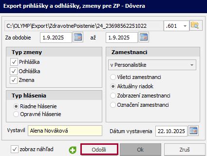 Rozhranie elektronickej pobočky Dôvery