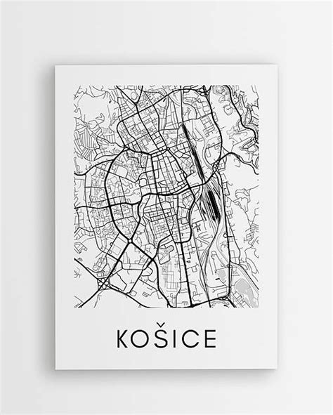 Mapa mesta Košice s vyznačenými oblasťami