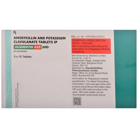 Balenie lieku Augmentin