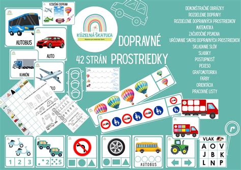 Ikony rôznych druhov dopravy: autobus, vlak