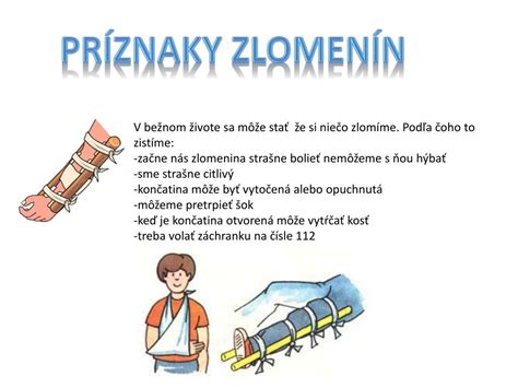 Ilustrácia prvej pomoci pri zlomenine