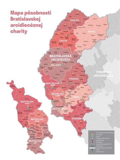 Mapa zariadení Slovenskej katolíckej charity