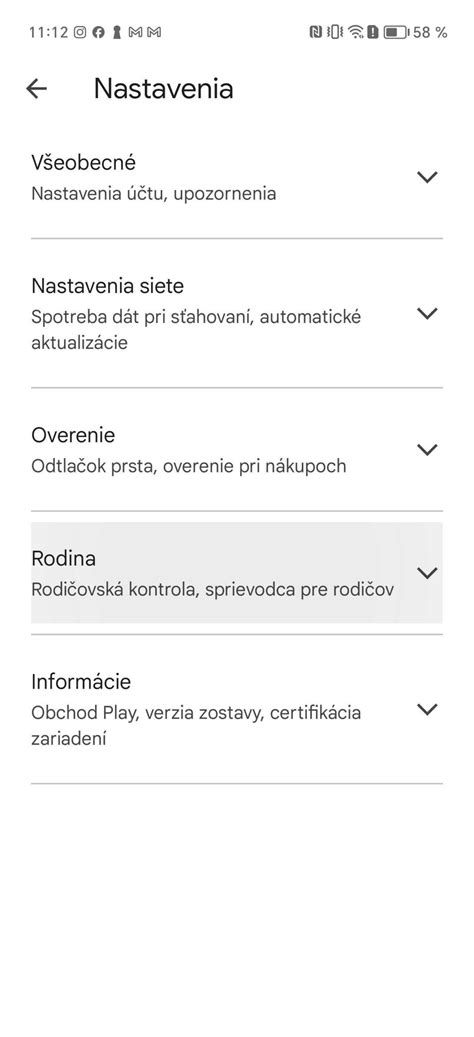 Návod na zmenu nastavení rodičovskej kontroly