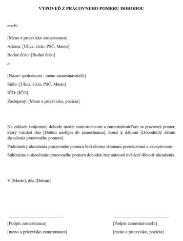 Dôvody ukončenia pracovného pomeru zamestnávateľom