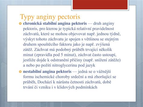 Príznaky anginy pectoris
