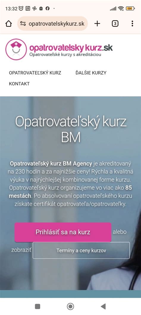 Opatrovateľka s certifikátom