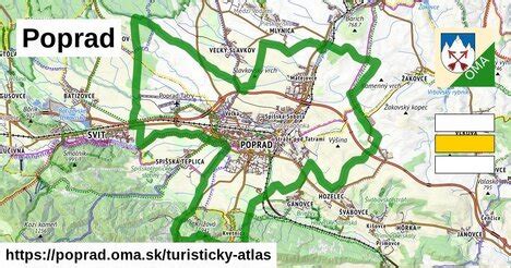 Mapa okresu Poprad s vyznačenými obcami
