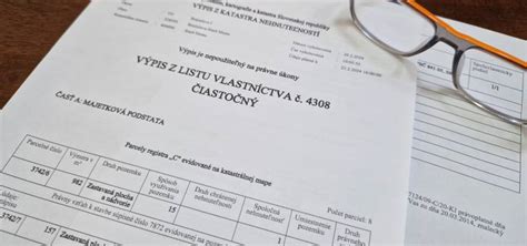 Výpis z katastra nehnuteľností pre penzión Mons. Jozefa Bohunického
