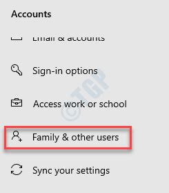 Screenshot nastavení Rodina a ostatní používatelia v systéme Windows 10