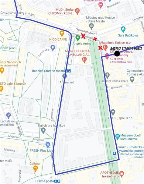 Mapa: Umiestnenie integračného centra Arcidiecéznej charity Košice na Moyzesovej ulici