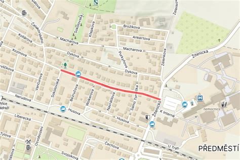 Mapa Adlerovej ulice v Košiciach