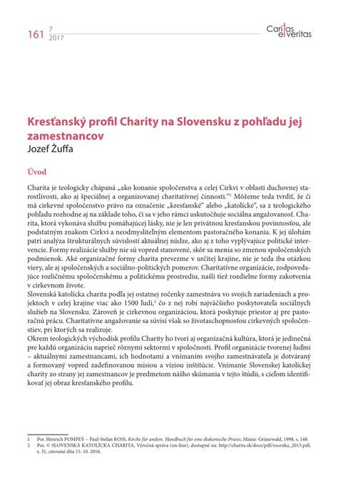 Prehľad požiadaviek na zamestnancov charity