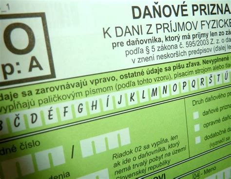 Obrázok: Ukážka vyplneného daňového priznania typu B