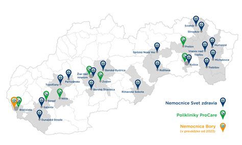 Mapa s lokalitou Polikliniky ProCare Sereď