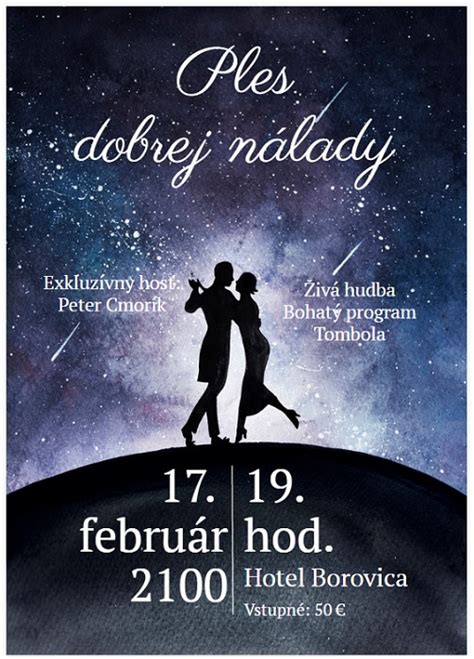 Plagát na Rodičovský ples s tančiacimi pármi