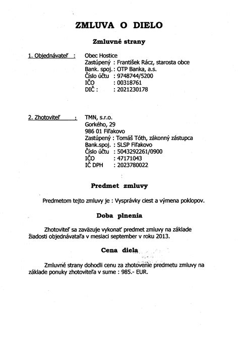 Druhy zmlúv o dielo a ich aplikácia