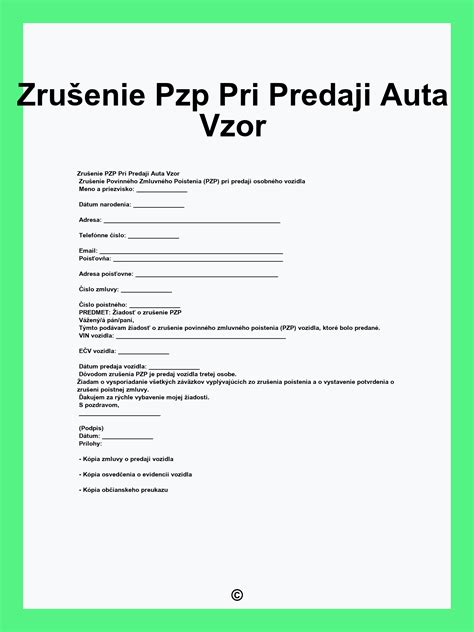Zrušenie PZP - časové lehoty