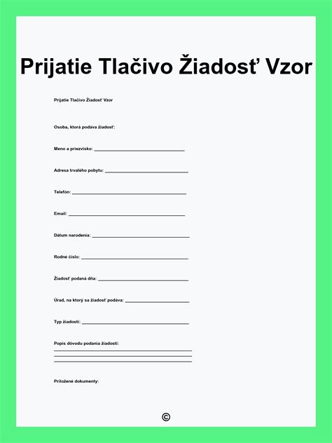 Tlačivo žiadosti o sociálnu pomoc