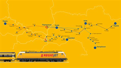Mapa: Trasy RegioJet medzi Slovenskom a Českou republikou