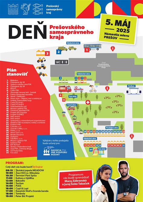 Mapa Prešovského samosprávneho kraja s vyznačenými zariadeniami pre seniorov