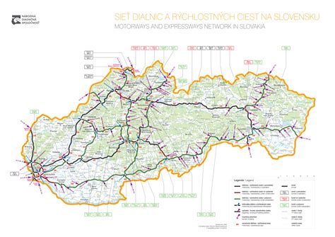 Mapa: Dialnice a spoplatnené úseky pre vozidlá ZŤP na Slovensku