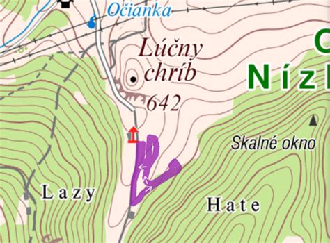 Mapa Liptovskej Štiavnice s vyznačením polohy rehabilitačného ústavu