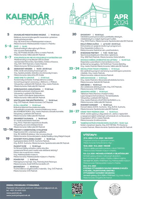 Kalendár rehabilitačných podujatí