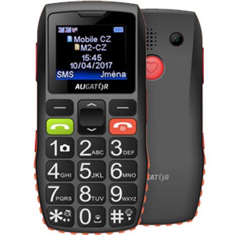 Schéma rozloženia ovládacích prvkov a portov na telefóne Aligator A440 Senior