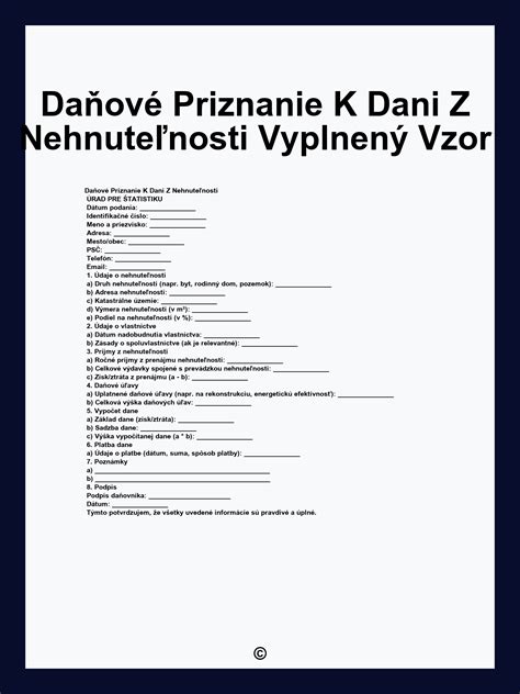 Daňové priznanie k dani z nehnuteľností