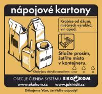 Oranžový kontajner na nápojové kartóny