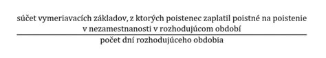 Grafické znázornenie rozhodujúceho obdobia pre výpočet dávky v nezamestnanosti