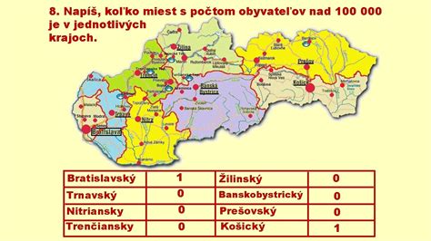 Mapa Slovenska s počtom poberateľov invalidného dôchodku v jednotlivých krajoch