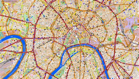 Mapa Moskvy s vyznačením federálneho významu
